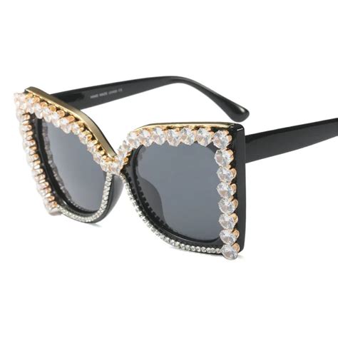 Oversized Diamond Square Sunglasses Women Fashion 2018 New Multicolor Crystal Sun Glasses Female ...