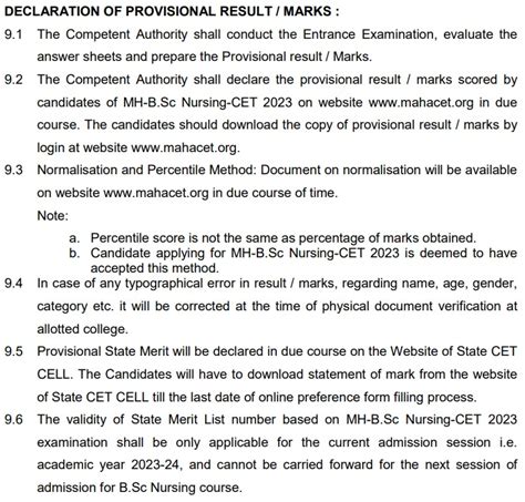 Mh B Sc Nursing Cet Result Check Rank At Bnursingcet Mahacet