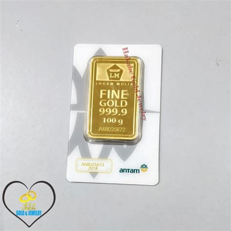 Jual Logam Mulia Antam 100gram Emas Antam LM 24K Gold Bar Fine Gold