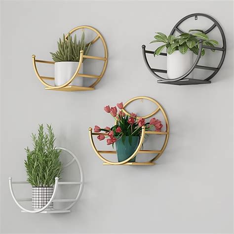 Modern Metal Wall Mounted Plant Stand Indoor Set of 3 | Plant stand ...