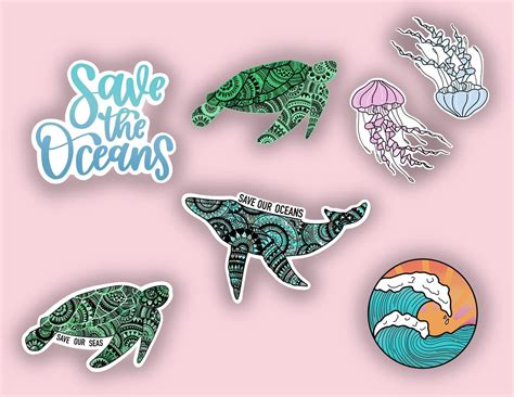 Waterproof Stickers Ocean Stickers Ocean Theme Stickers Etsy