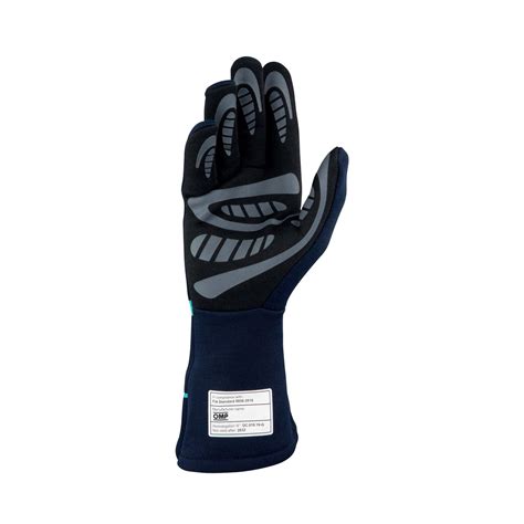 Omp Italy First S My Racing Gloves Navy Turquoise Fia Blue Navy