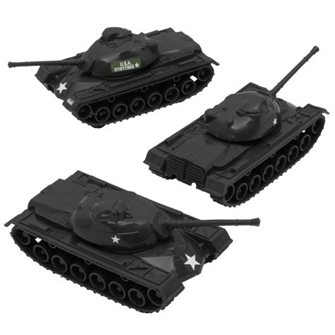 Timmee Toy Tanks For Plastic Army Men Black Ww2 3pc Made In Bmc Toys