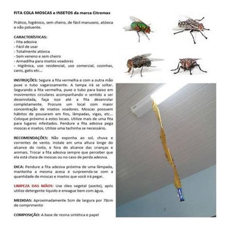 Fitas Armadilha Cola Pega Moscas Mosquitos Insetos 4Un em Promoção na