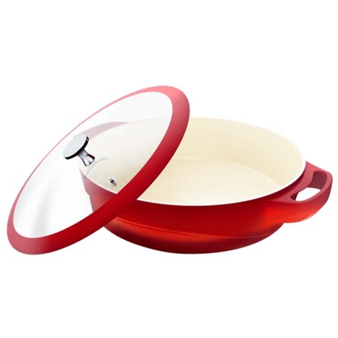 PANELA CAÇAROLA LE COOK RED 24CM 2 4 LITROS ALÇAS E TAMPA