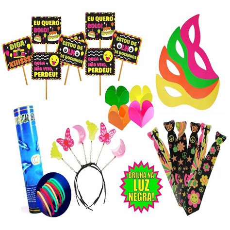 Kit 190 Itens Festa Neon Balada Casamento Aniversario Shopee Brasil