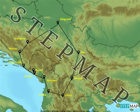 StepMap Balkan Landkarte für Südosteuropa