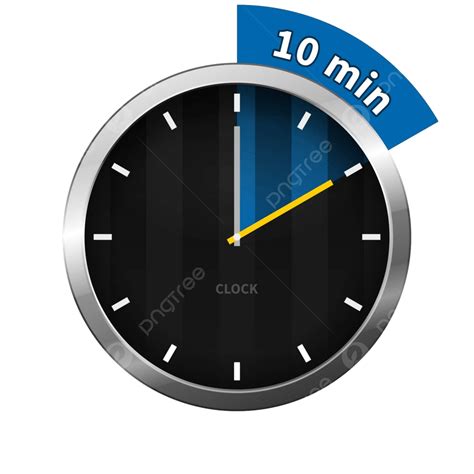 Clock 10 Minutes To Go Hour Silver Blue Vector Hour Silver Blue Png