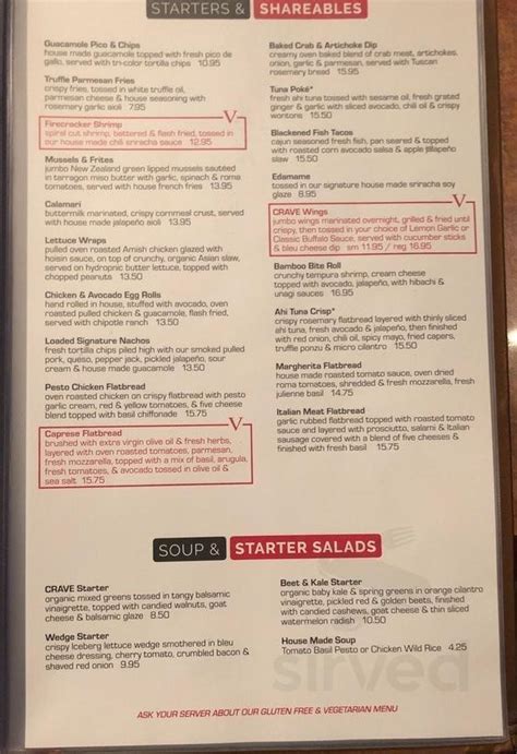 Crave American Kitchen And Sushi Bar West End St Louis Park Menus In