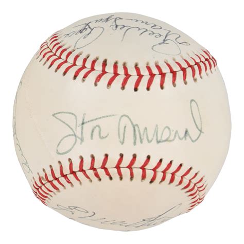 Hofers Stars Braves Logo Baseball Signed By With Roger Maris