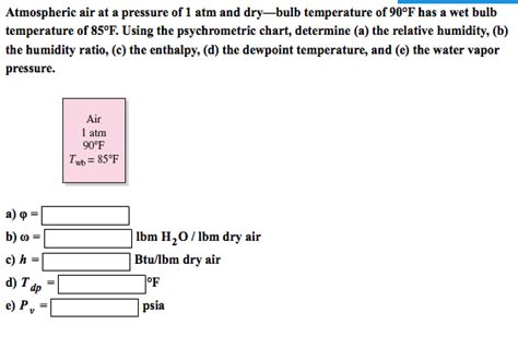 Solved Atmospheric Air At A Pressure Of 1 Atm And Dry Bulb