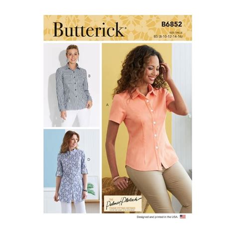 Butterick Sewing Pattern B Misses Button Down Semi Fitted Shirt