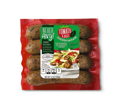 Tomato Basil Chicken Sausage Never Any Aldi Us