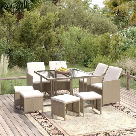 Tidyard Tlg Garten Essgruppe Terrassenm Bel Set Personen Poly