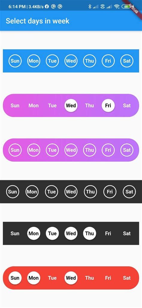Flutter Widget Library That Helps Us To Select Days In A Week