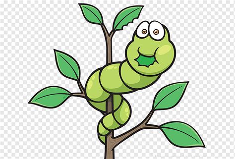 Worm Cartoon Illustration, Cartoon green caterpillar, cartoon Character ...