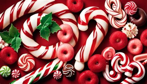 Overhead Shot Of A Candy Cane Display With Assorted Flavors And Sizes