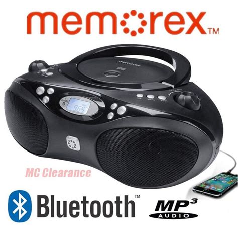 Memorex Bluetooth Cdmp3 Boombox Flexbeats Amfm Tuner With Digital Display Mp3862 Black