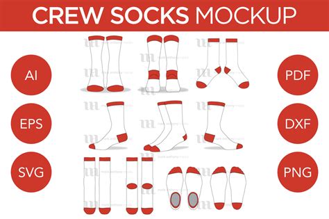 Crew Socks Vector Template Mockup Graphic By Markanthonymedia