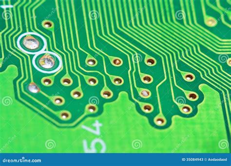 Texture, Green Circuit Board Stock Image - Image of capacitor, center ...