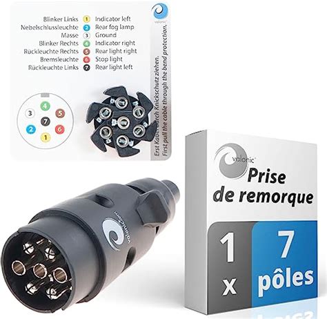 Amazon Fr Valonic Prise De Remorque Broches Noir Y Compris Le