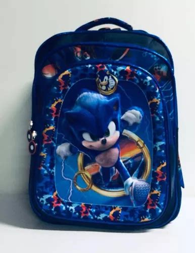 Mochila Escolar De Costas Personagem Sonic Auto Relevo D Mercadolivre