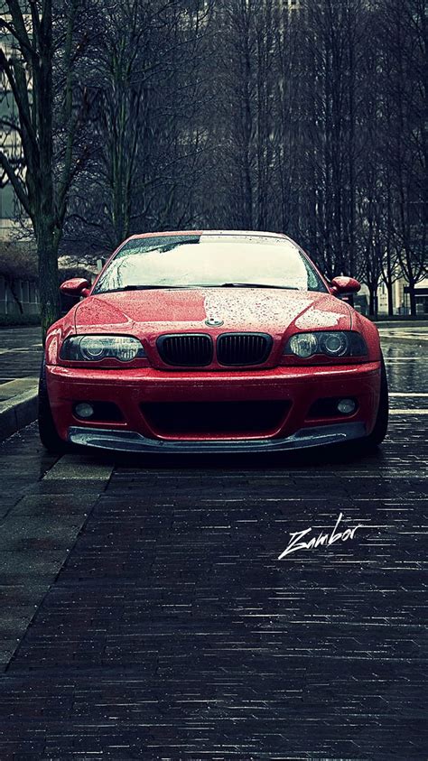 Bmw E M Coche Lluvia Llantas Rojo Sintonizado Fondo De