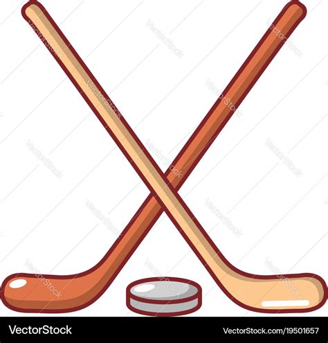 Hockey Stick Icon Cartoon Style Royalty Free Vector Image