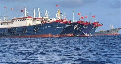 Chinese Vessels Are Moored At Whitsun Reef South China Sea On March 27