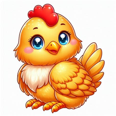 Illustration de dessin animé vectoriel du poulet mignon Vecteur Premium