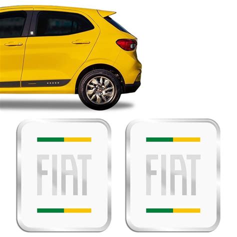 Kit Adesivos Fiat Argo Seleção 2021 Emblema Coluna Resinado Submarino