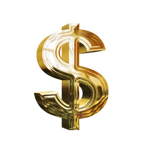 Golden Dollar Sign Isolated On Transparent Background 42884387 Png