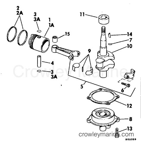 CRANKSHAFT PISTON 1980 Outboard 2 E2RCSM Crowley Marine