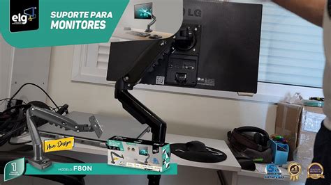 Suporte articulado pistão a gás ELG F80N Para Monitores de 17 a 35