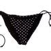 Black And White Polka Dot String Bikini Swimsuit Bottoms