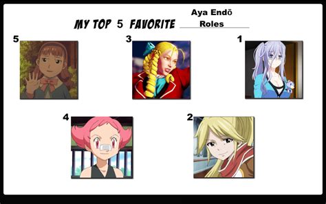 Top 5 Favorite Aya Endo Roles By Flameknight219 On Deviantart