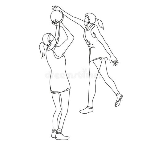 Netball Line Drawing Stock Illustrations – 7 Netball Line Drawing Stock ...