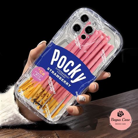 Jual Casing Ponsel Bermotif Coklat Batangan Pocky Pink Cocok Untuk Iphone 78 78 Xxs Xr Xs