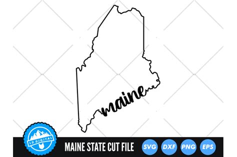 Maine Svg Maine Outline Usa States Cut File By Ld Digital