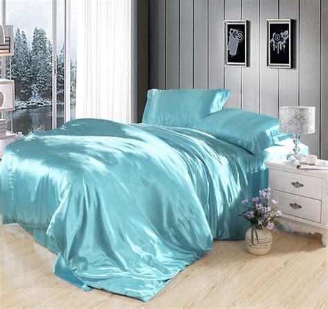 Pure Enjoyment Water Blue Silk Bedding Silk Duvet Cover Set Silk Bed