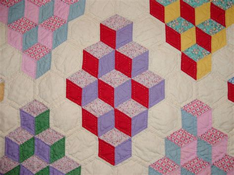 Vintage Tumbling Blocks Quilt Inspiration Q Is For Quilter