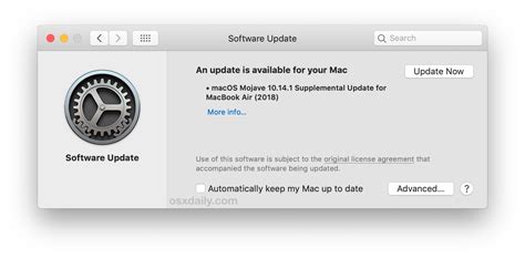 Supplemental Update For New Macbook Air Released