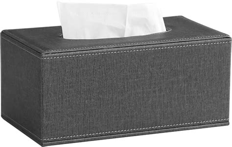 Amazon MEIBOOCH PU Leather Tissue Box Cover Rectangular Square