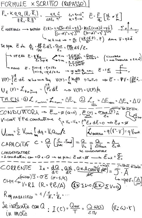 Sintesi Formule F2 PER Ripasso PER Scritto Fisica 2 UniPi Studocu