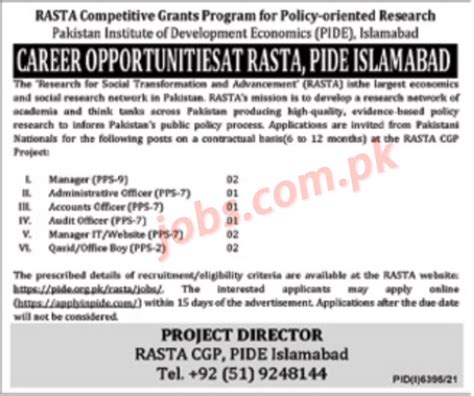 Pide Islamabad Jobs For Admin It Internal Audit Managers And