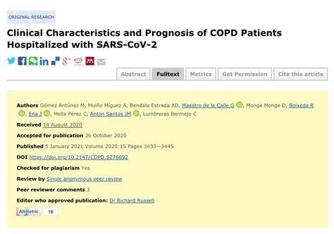 Clinical Characteristics And Prognosis Of Copd Patients Hospitalized