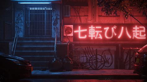 HD wallpaper: red neon light, night, the city, street, art, Oskar ...