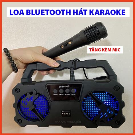 Loa Bluetooth Hát Karaoke SKD 106 Tặng Kèm Mic Hát Hay Nghe Nhạc Cực