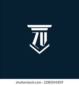 Tz Initial Monogram Logo Lawfirm Pillar Stock Vector Royalty Free