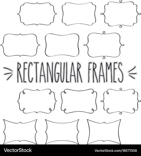 Rectangular Frames Hand Drawn Outline Royalty Free Vector